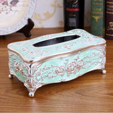 Max European Style Acrylic Tissue Box Luxurious Rose Napkin Cover Sliver Green - Aladdin Shoppers