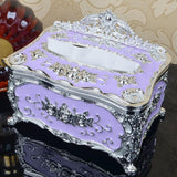 Max European Style Acrylic Tissue Box Luxury Facial Case Holder Sliver Purple - Aladdin Shoppers