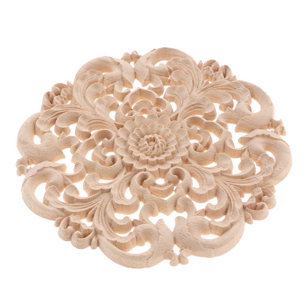 Max European Style Wood Round Carved Appligue For Furniture Decoration Size_L - Aladdin Shoppers