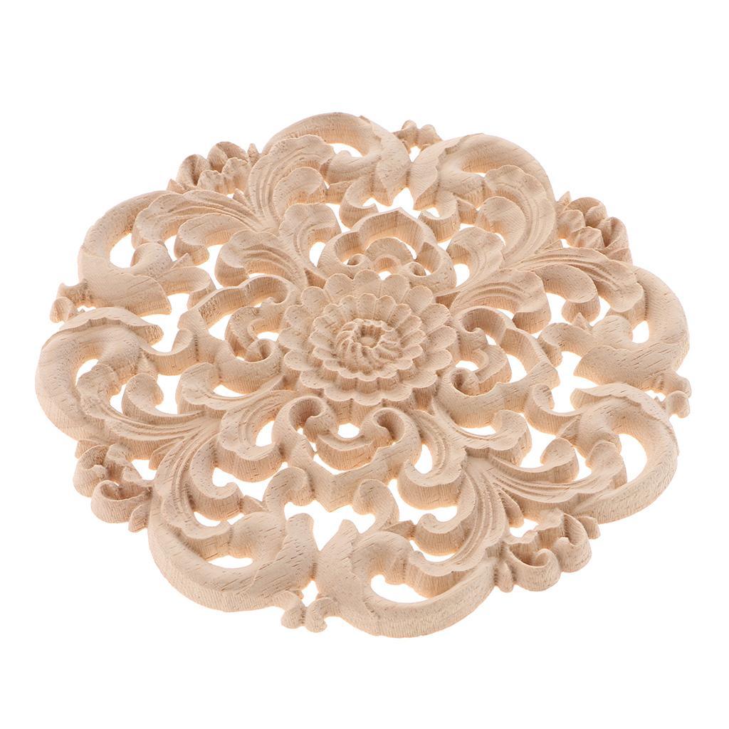 Max European Style Wood Round Carved Appligue For Furniture Decoration Size_L - Aladdin Shoppers