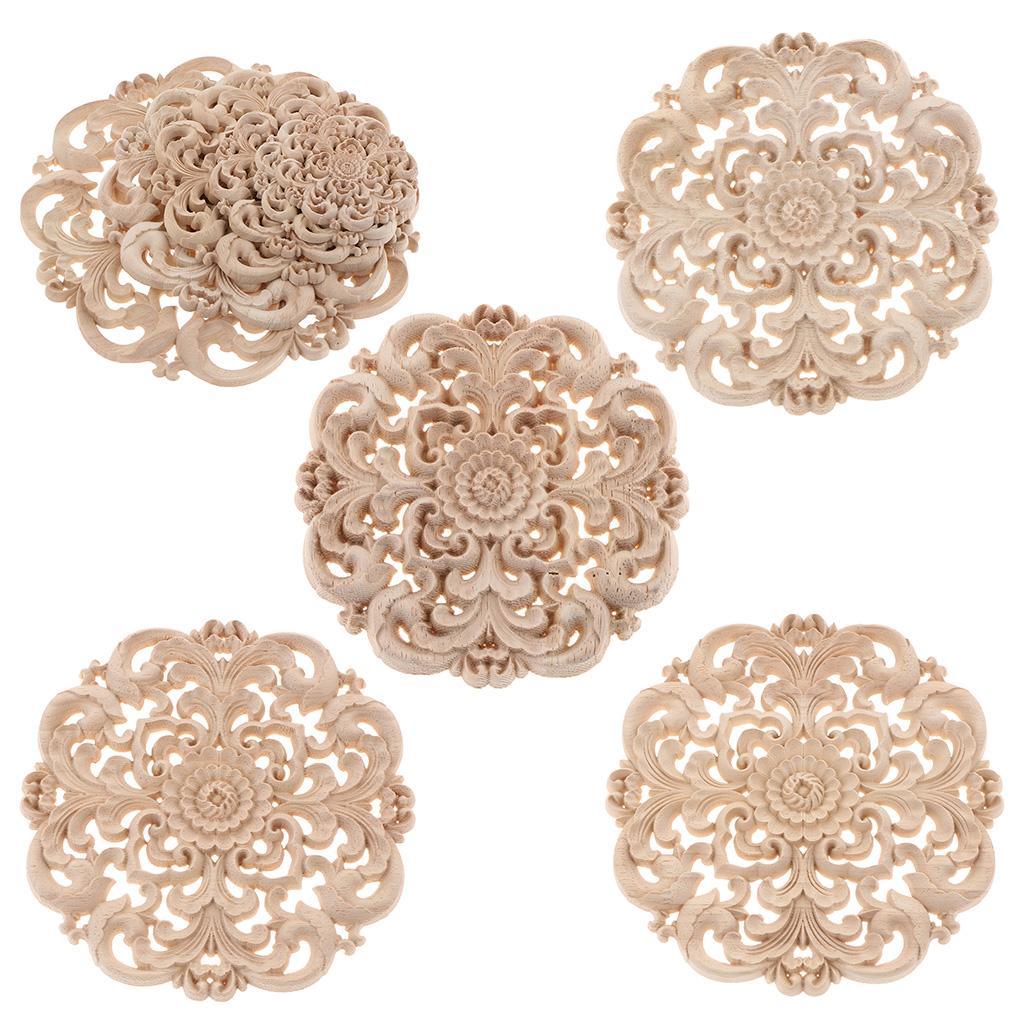 Max European Style Wood Round Carved Appligue For Furniture Decoration Size_L - Aladdin Shoppers