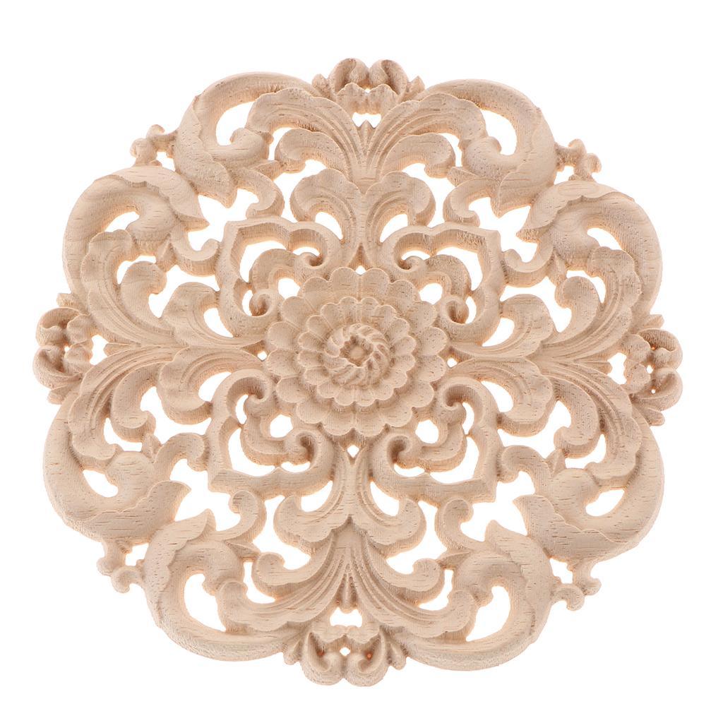 Max European Style Wood Round Carved Appligue For Furniture Decoration Size_L - Aladdin Shoppers