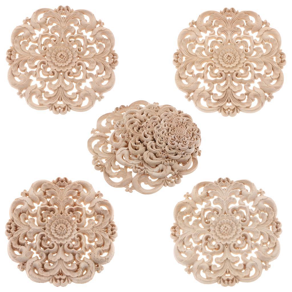 Max European Style Wood Round Carved Appligue For Furniture Decoration Size_L - Aladdin Shoppers