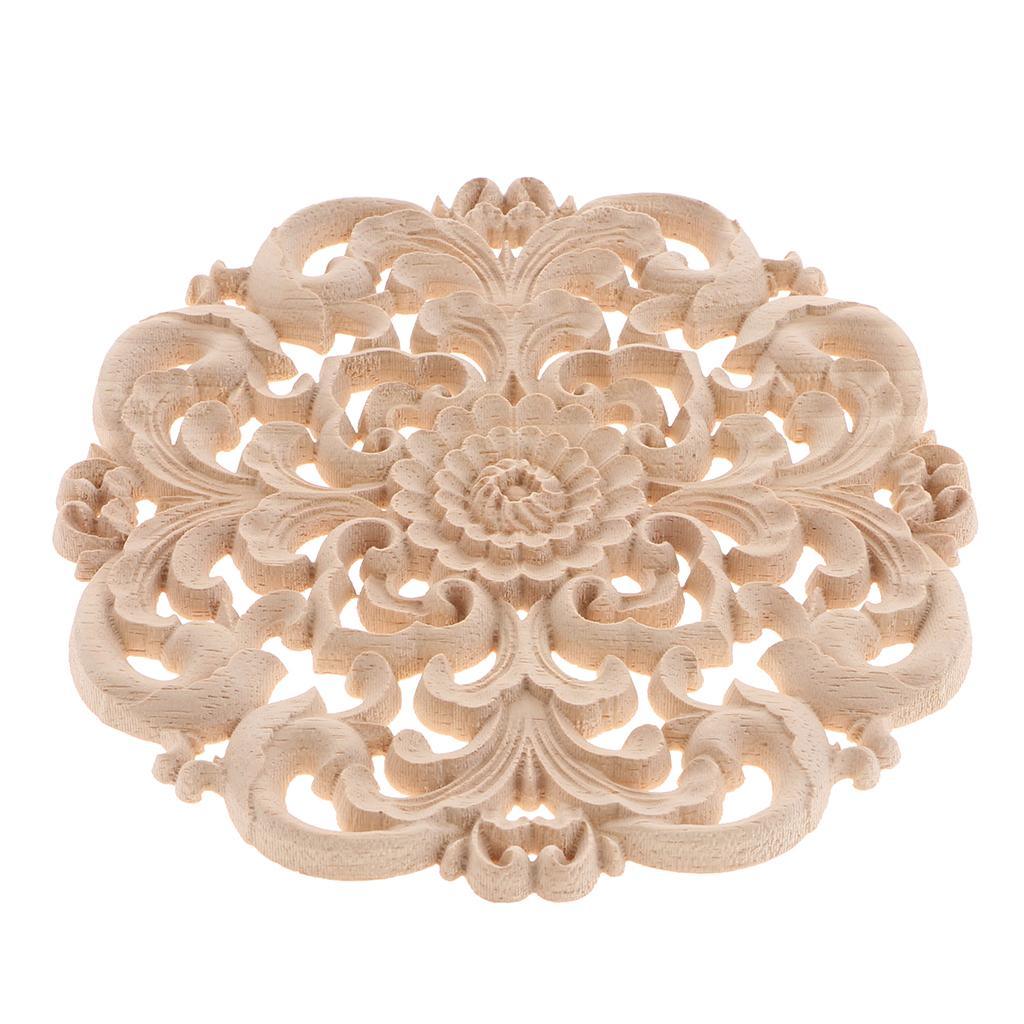 Max European Style Wood Round Carved Appligue For Furniture Decoration Size_L - Aladdin Shoppers
