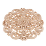 Max European Style Wood Round Carved Appligue For Furniture Decoration Size_L - Aladdin Shoppers