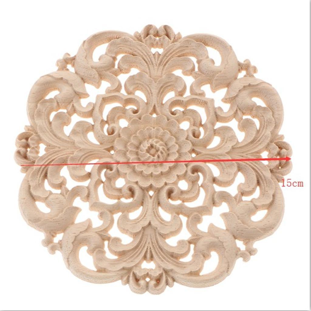 Max European Style Wood Round Carved Appligue For Furniture Decoration Size_L - Aladdin Shoppers