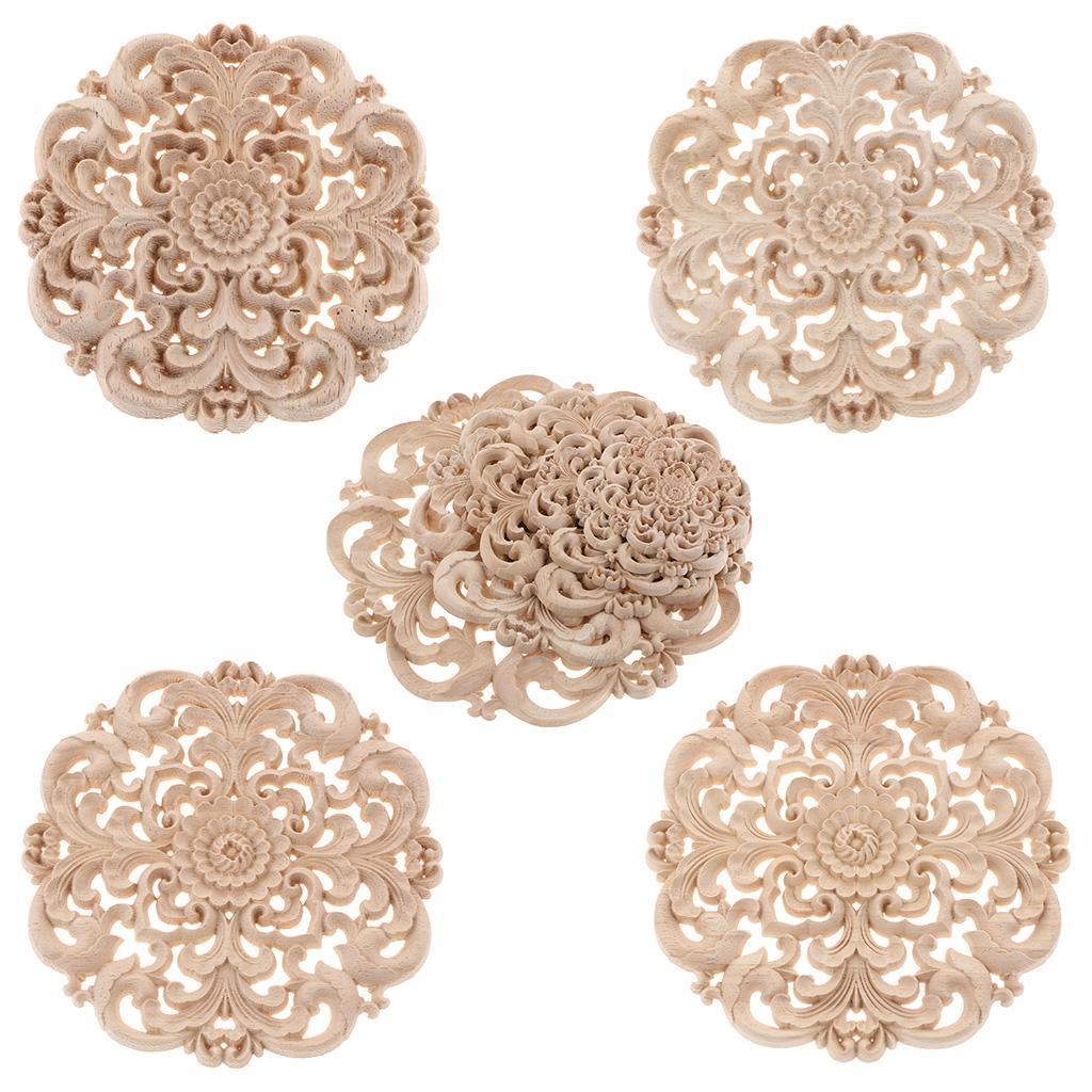 Max European Style Wood Round Carved Appligue For Furniture Decoration Size_L - Aladdin Shoppers