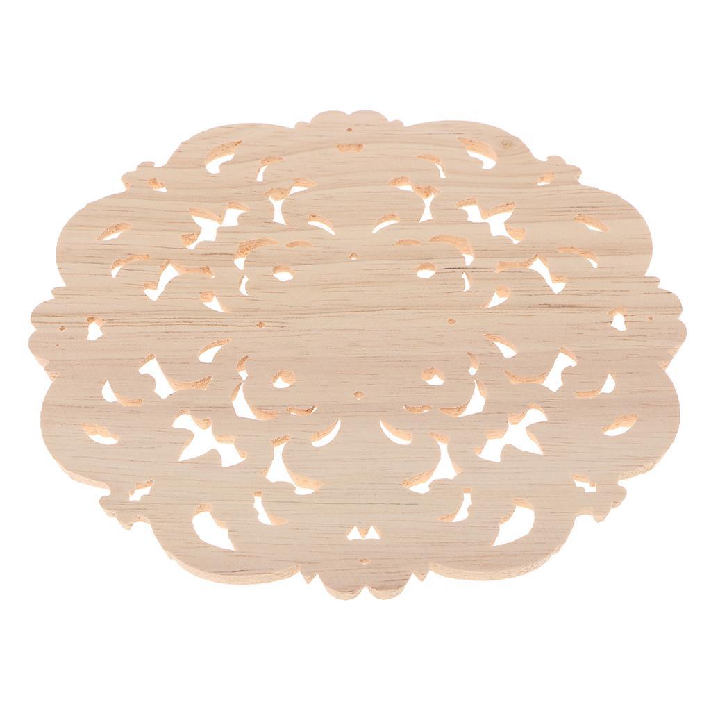 Max European Style Wood Round Carved Appligue For Furniture Decoration Size_L - Aladdin Shoppers