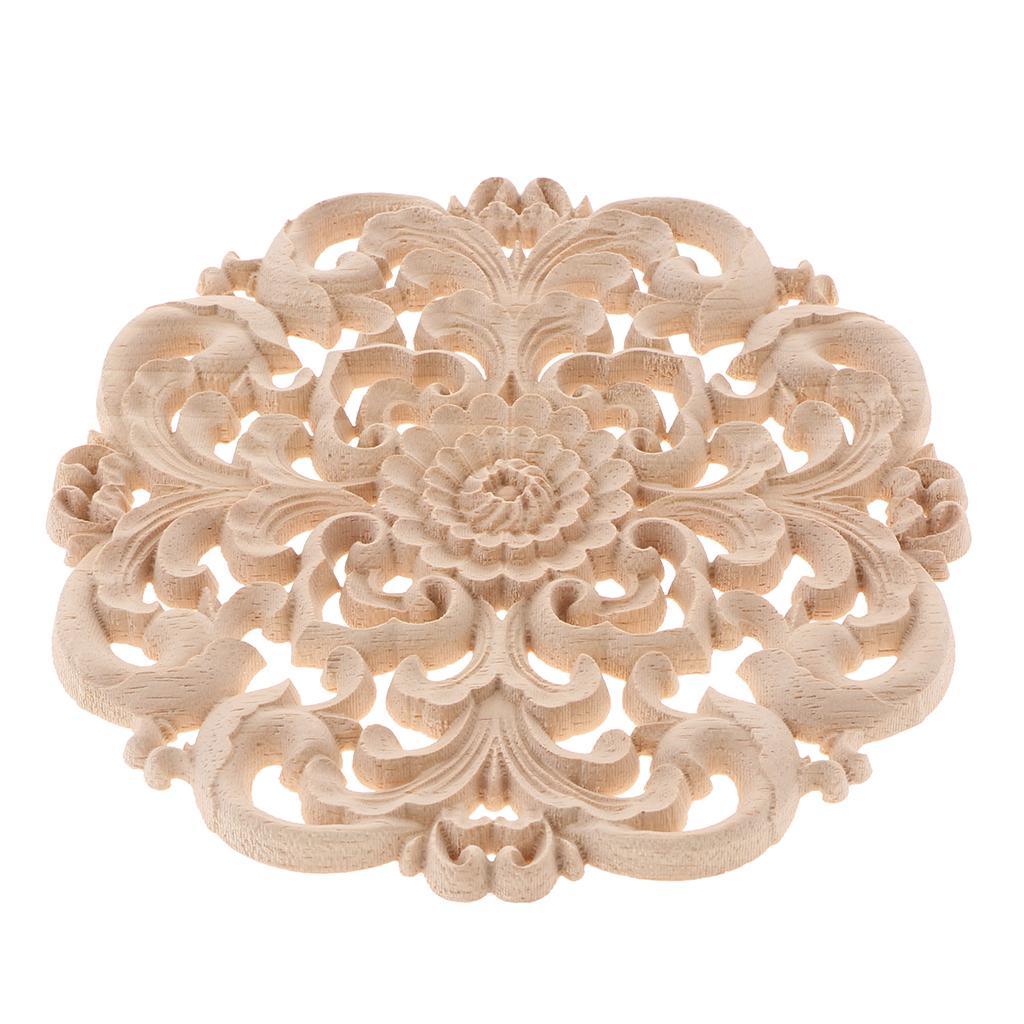 Max European Style Wood Round Carved Appligue For Furniture Decoration Size_L - Aladdin Shoppers