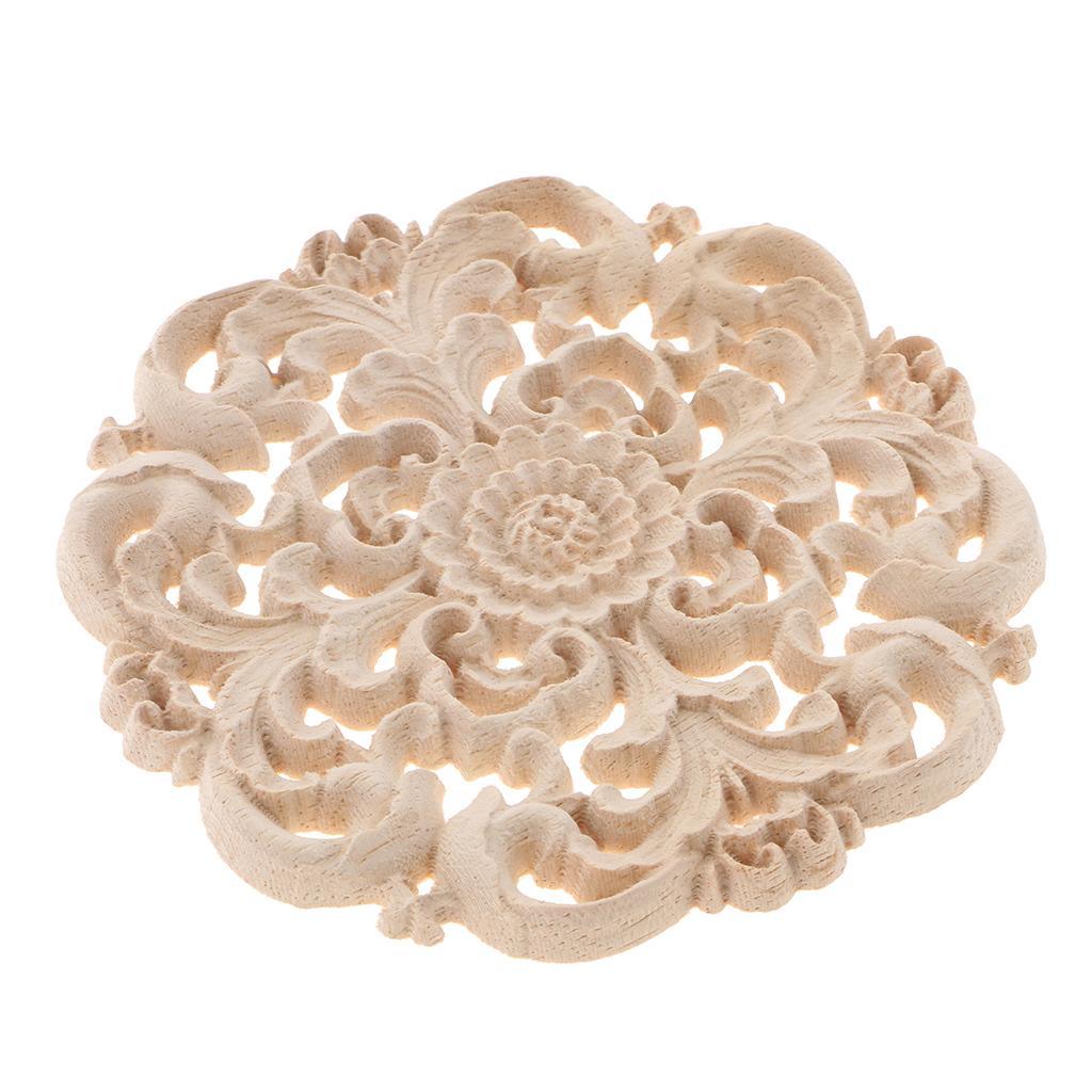 Max European Style Wood Round Carved Appligue For Furniture Decoration Size_M - Aladdin Shoppers