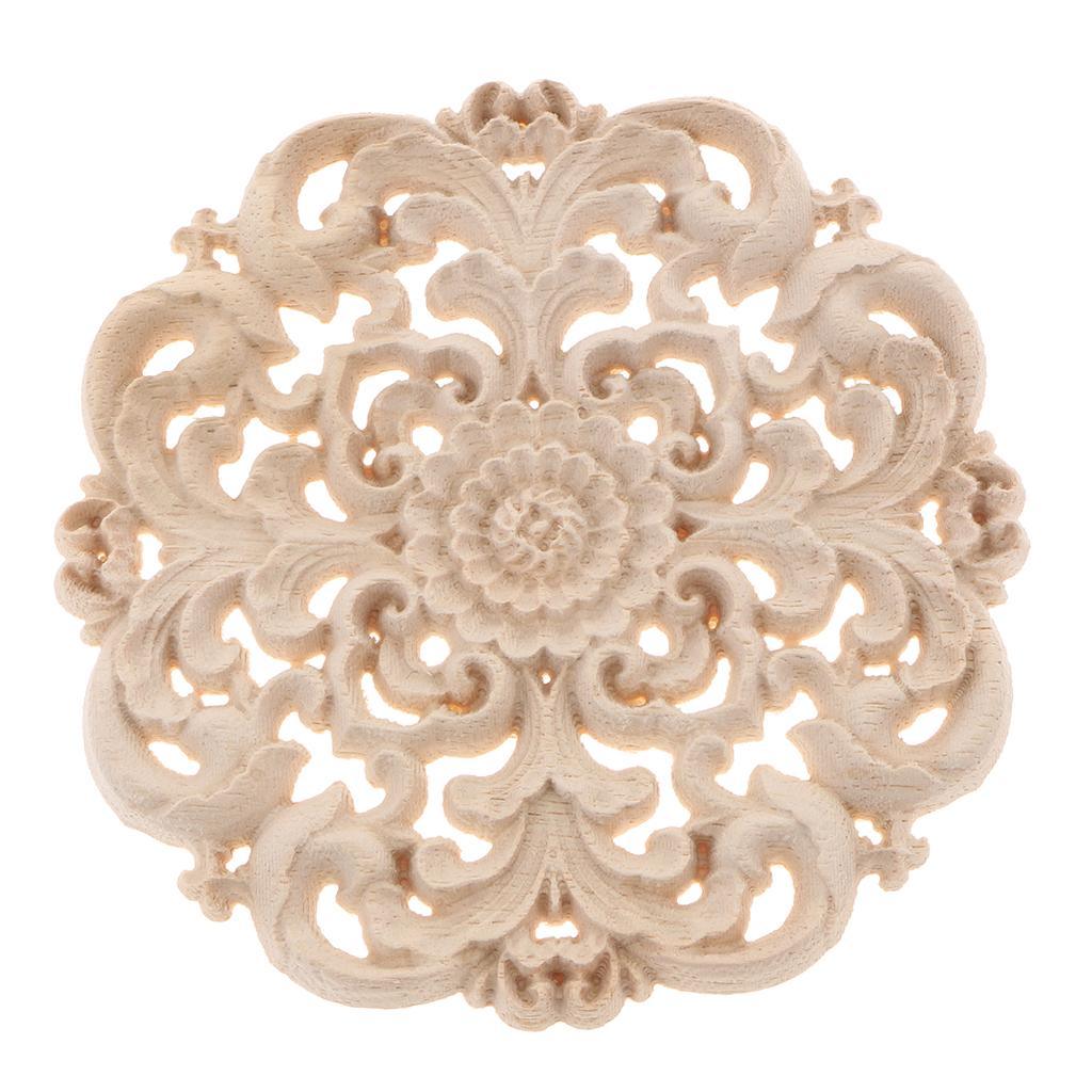 Max European Style Wood Round Carved Appligue For Furniture Decoration Size_M - Aladdin Shoppers