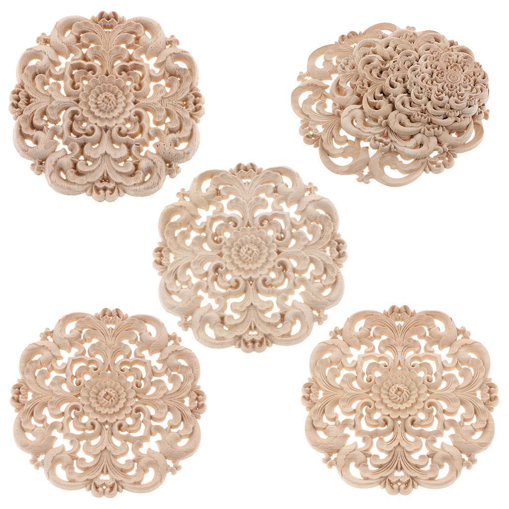Max European Style Wood Round Carved Appligue For Furniture Decoration Size_M - Aladdin Shoppers