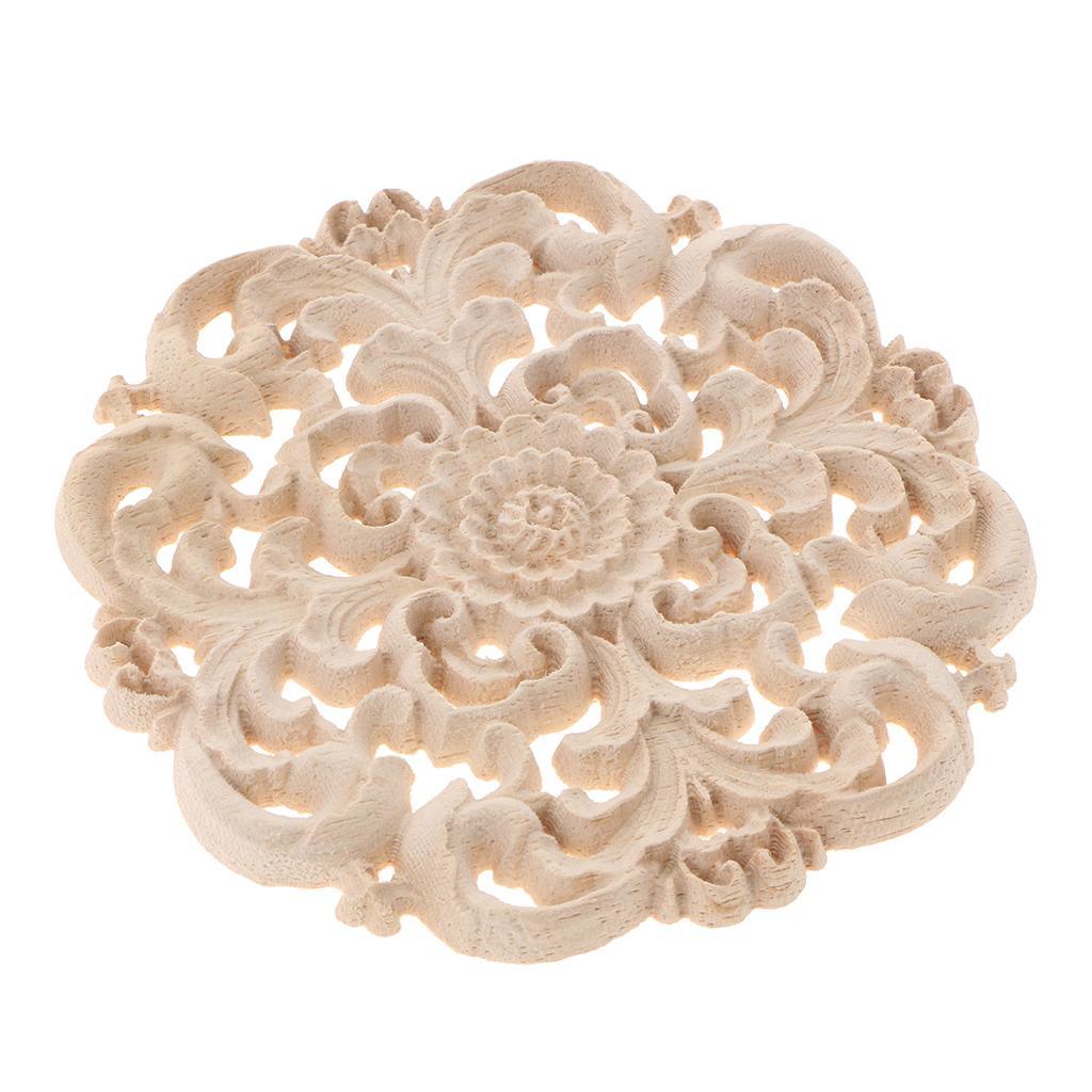 Max European Style Wood Round Carved Appligue For Furniture Decoration Size_M - Aladdin Shoppers
