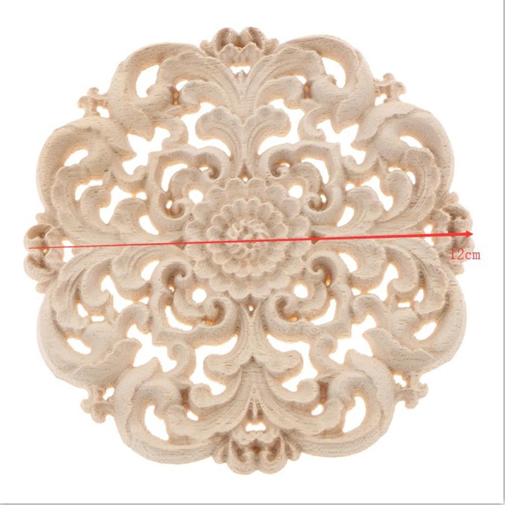 Max European Style Wood Round Carved Appligue For Furniture Decoration Size_M - Aladdin Shoppers