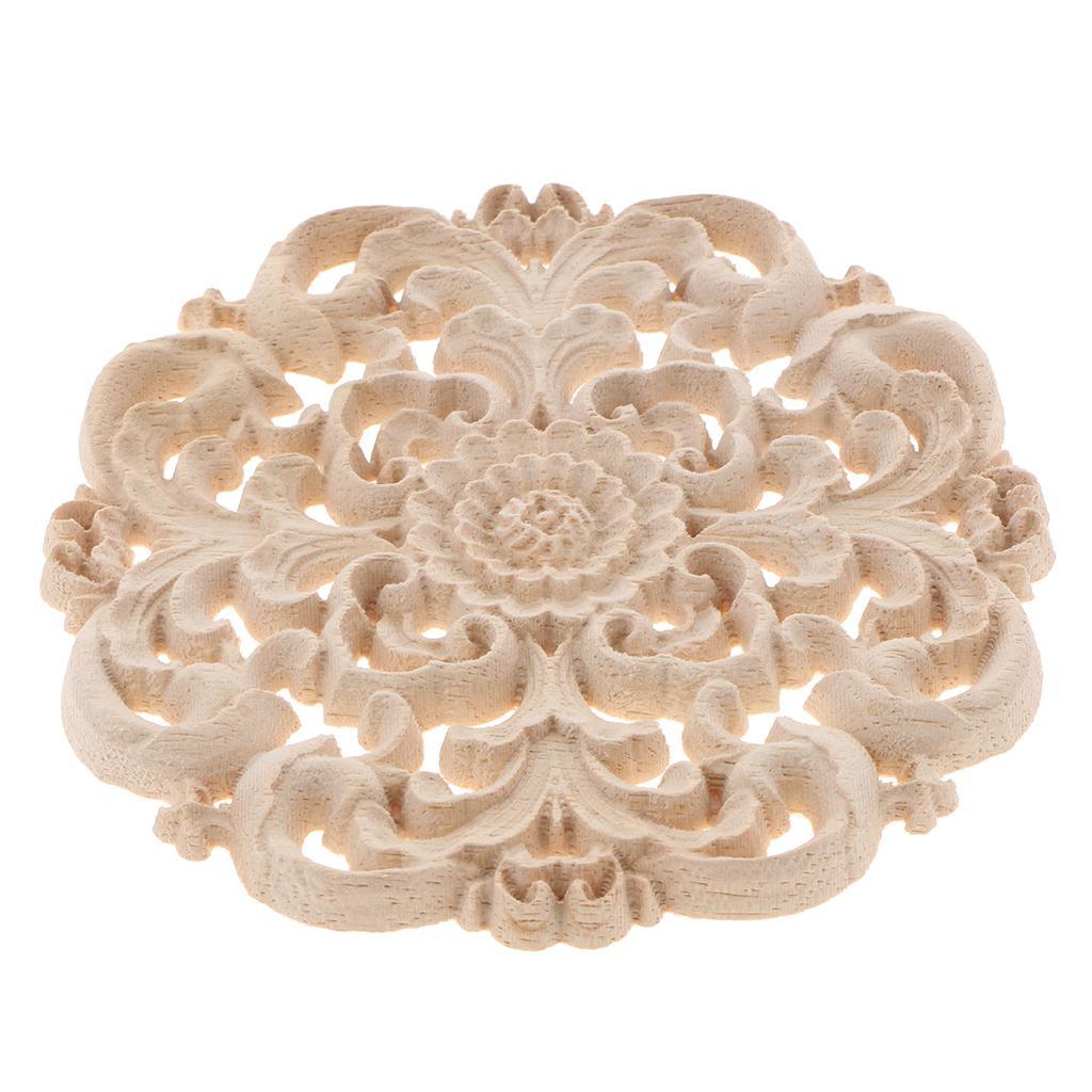 Max European Style Wood Round Carved Appligue For Furniture Decoration Size_M - Aladdin Shoppers