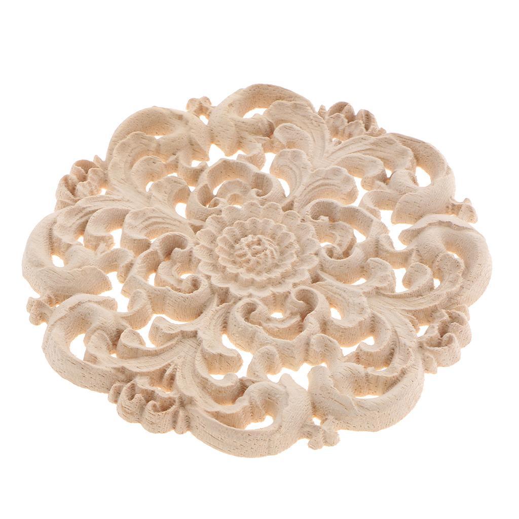 Max European Style Wood Round Carved Appligue For Furniture Decoration Size_M - Aladdin Shoppers