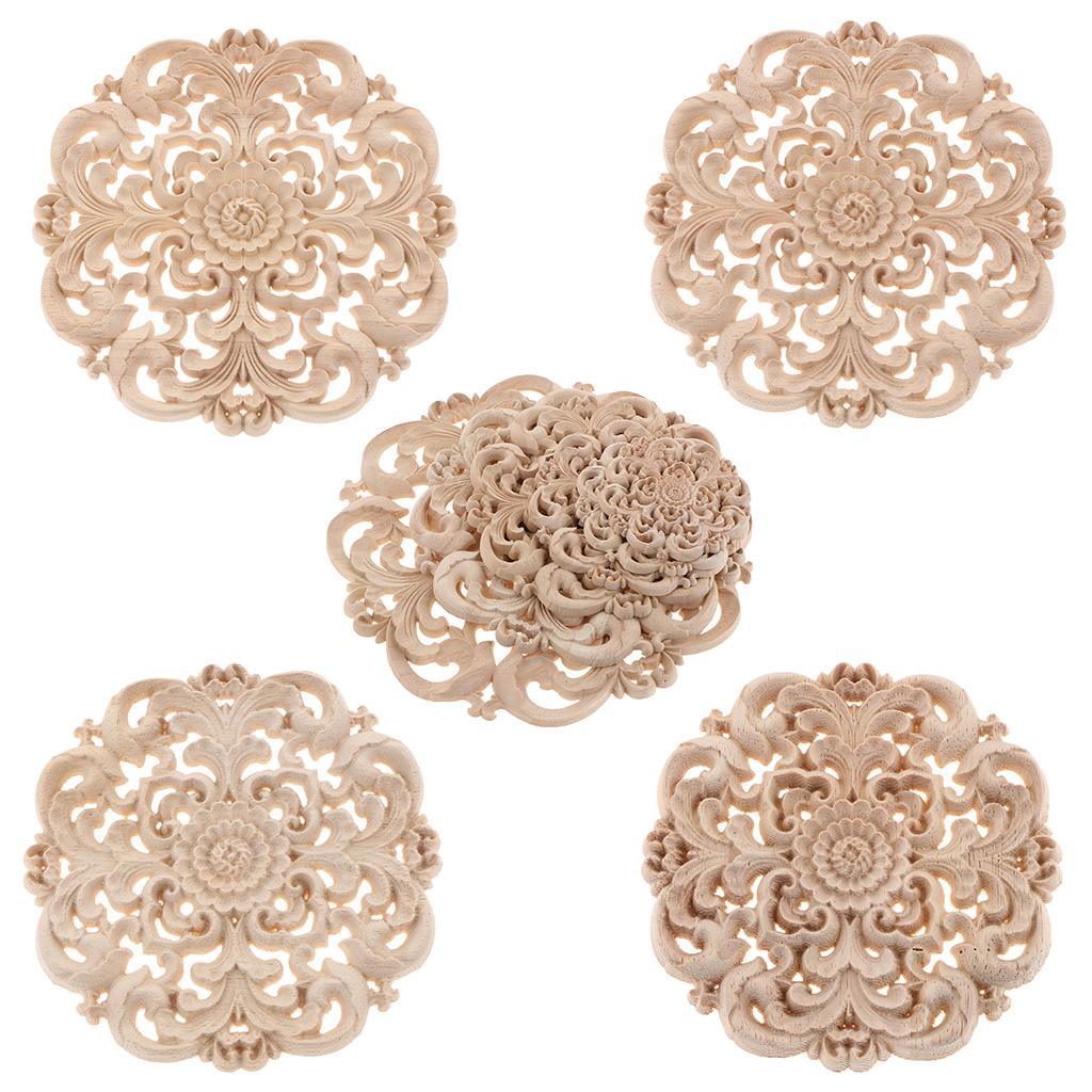 Max European Style Wood Round Carved Appligue For Furniture Decoration Size_M - Aladdin Shoppers