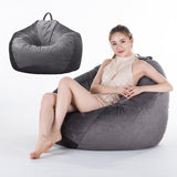 Max Extra Large Velvet Bean Bag Cover Sofa Slipcover 100x120cm Dark Gray - Aladdin Shoppers