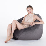 Max Extra Large Velvet Bean Bag Cover Sofa Slipcover 100x120cm Dark Gray - Aladdin Shoppers