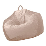 Max Extra Large Velvet Bean Bag Cover Sofa Slipcover 100x120cm Light Brown - Aladdin Shoppers