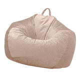 Max Extra Large Velvet Bean Bag Cover Sofa Slipcover 100x120cm Light Brown - Aladdin Shoppers