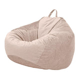 Max Extra Large Velvet Bean Bag Cover Sofa Slipcover 100x120cm Light Brown - Aladdin Shoppers