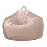 Max Extra Large Velvet Bean Bag Cover Sofa Slipcover 100x120cm Light Brown - Aladdin Shoppers