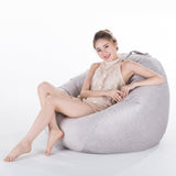 Max Extra Large Velvet Bean Bag Cover Sofa Slipcover 100x120cm Light Gray - Aladdin Shoppers