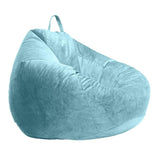 Max Extra Large Velvet Bean Bag Cover Sofa Slipcover 100x120cm Sky Blue