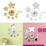 Max Fashion DIY Mirror Wall Creative Decoration Clock Bauhinia Flowers Golden - Aladdin Shoppers