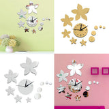 Max Fashion DIY Mirror Wall Creative Decoration Clock Bauhinia Flowers Golden - Aladdin Shoppers
