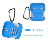 Max Fish Bone Shape Silicone Protective Case Keychain for Apple AirPods Blue - Aladdin Shoppers