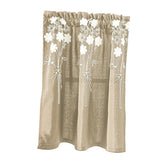 Max Floral Window Curtain Semi-Sheer Kitchen Curtain Tier Light Khaki - 130x41cm - Aladdin Shoppers