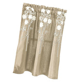 Max Floral Window Curtain Semi-Sheer Kitchen Curtain Tier Light Khaki - 130x41cm - Aladdin Shoppers
