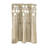 Max Floral Window Curtain Semi-Sheer Kitchen Curtain Tier Light Khaki - 137x61cm