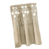 Max Floral Window Curtain Semi-Sheer Kitchen Curtain Tier Light Khaki - 137x61cm - Aladdin Shoppers