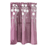 Max Floral Window Curtain Semi-Sheer Kitchen Curtain Tier Purple - 137x61cm