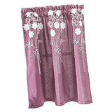 Max Floral Window Curtain Semi-Sheer Kitchen Curtain Tier Purple - 137x61cm - Aladdin Shoppers