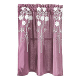 Max Floral Window Curtain Semi-Sheer Kitchen Curtain Tier Purple - 74x61cm - Aladdin Shoppers