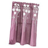 Max Floral Window Curtain Semi-Sheer Kitchen Curtain Tier Purple - 74x61cm - Aladdin Shoppers