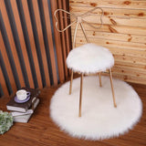 Max Fluffy Faux Fur Seat Cushion Pad Artificial Sheepskin Mat White 33cm - Aladdin Shoppers