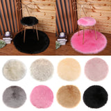 Max Fluffy Faux Fur Seat Cushion Pad Artificial Sheepskin Mat White 33cm - Aladdin Shoppers