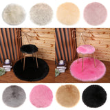 Max Fluffy Faux Fur Seat Cushion Pad Artificial Sheepskin Mat White 35cm