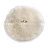 Max Fluffy Faux Fur Seat Cushion Pad Artificial Sheepskin Mat White 40cm - Aladdin Shoppers