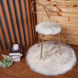 Max Fluffy Faux Fur Seat Cushion Pad Artificial Sheepskin Mat White Gray 30cm - Aladdin Shoppers