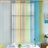 Max Glitter String Curtain Hanging Room Divider Voile Net Curtains Silver - Aladdin Shoppers