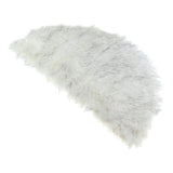 Max Half Round Artificial Wool Sheepskin Floor Mat Fluffy Floor Mat White Black - Aladdin Shoppers