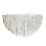 Max Half Round Artificial Wool Sheepskin Floor Mat Fluffy Floor Mat White Black - Aladdin Shoppers