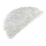 Max Half Round Artificial Wool Sheepskin Floor Mat Fluffy Floor Mat White Black - Aladdin Shoppers