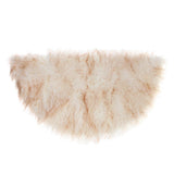 Max Half Round Artificial Wool Sheepskin Floor Mat Fluffy Floor Mat White Yellow - Aladdin Shoppers